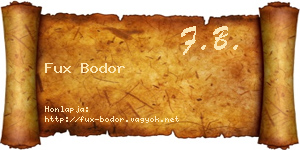 Fux Bodor névjegykártya